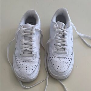 Nike White Leather Athletic Shoes